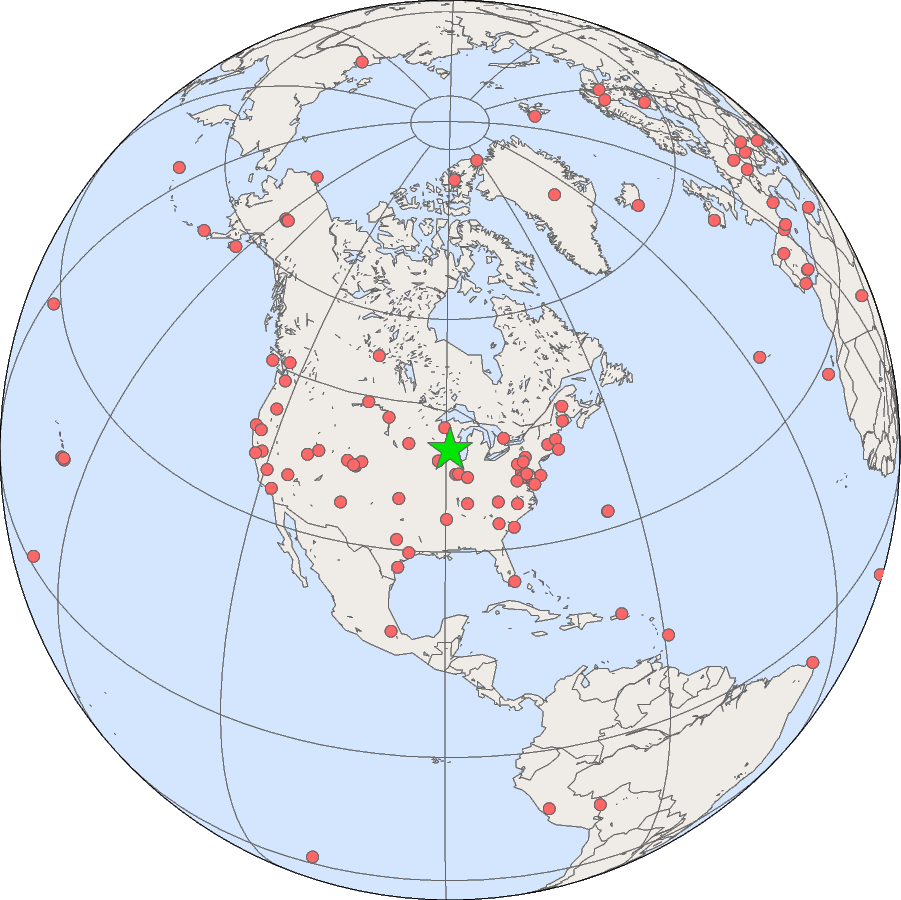 Location of SOLRAD site at Madison, WI