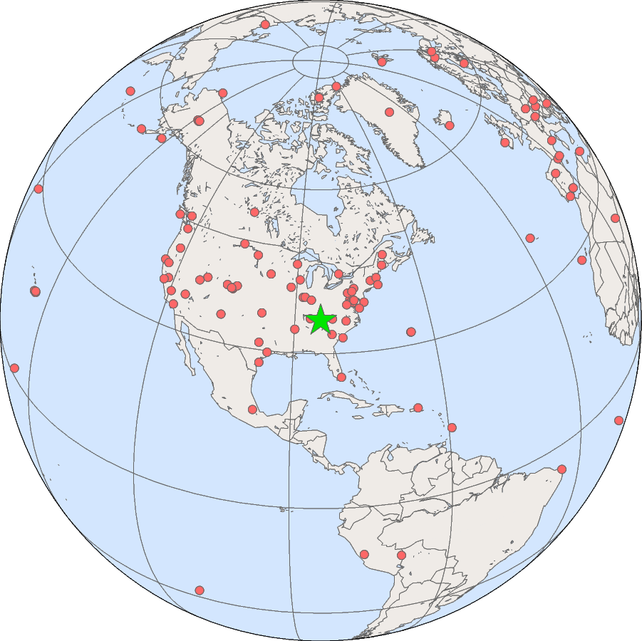 Location of SOLRAD site at Oak Ridge, TN