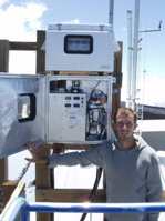 Aidan Colton with Mercury Analyzer